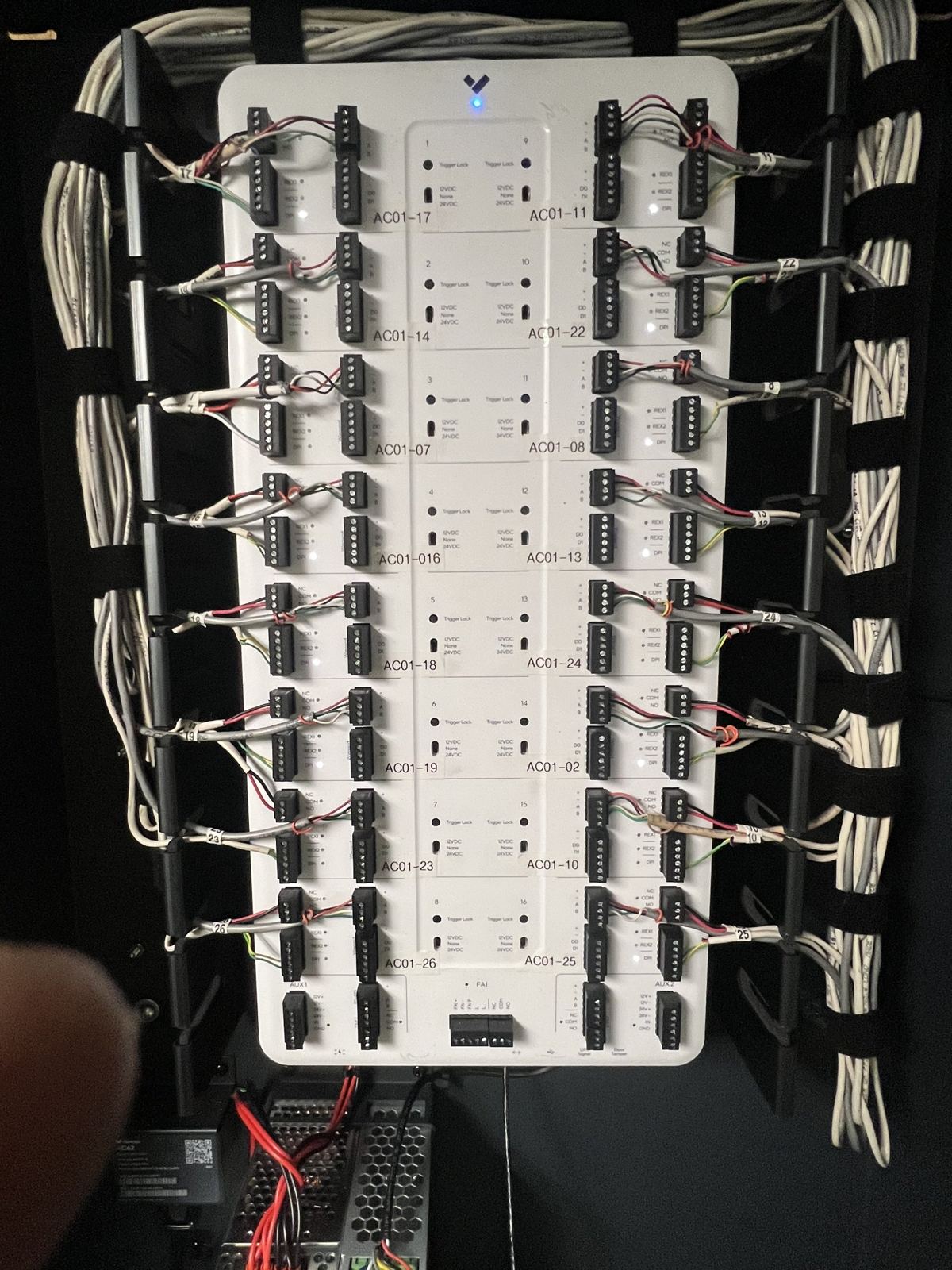 Access control panel with every wire labeled